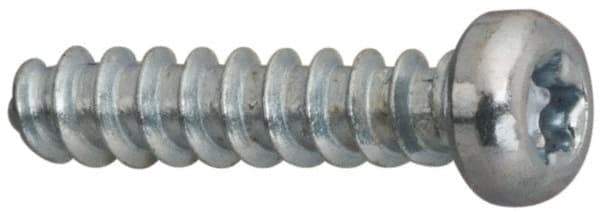 Made in USA - M1.4 Pan Head Torx Sheet Metal Screw - Case Hardened Steel, 5" Length Under Head, Grade 1022, T3 Drive - Apex Tool & Supply