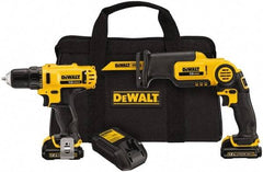 DeWALT - 12 Volt Cordless Tool Combination Kit - Includes 3/8" Drill/Driver & Pivot Reciprocating Saw, Lithium-Ion Battery Included - Apex Tool & Supply