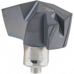Iscar - Series ICP-2M, 18.29mm Diam Grade IC908 140° Replaceable Drill Tip - Carbide, TiAlN Finish, 18 Seat Size - Apex Tool & Supply
