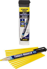 Markal - Yellow All Purpose Wax Crayon - Flat Tip - Apex Tool & Supply