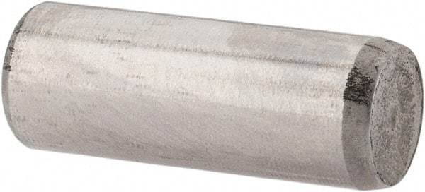 Made in USA - 6mm Diam x 16mm Pin Length Alloy Steel Standard Dowel Pin - Bright Finish, C 47-58 & C 60 (Surface) Hardness, 1 Beveled & 1 Rounded End - Apex Tool & Supply