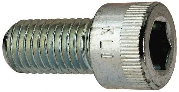 Made in USA - 5/8-11 UNC Hex Socket Drive, Socket Cap Screw - Alloy Steel, Zinc-Plated Finish, Fully Threaded, 1-1/4" Length Under Head - Apex Tool & Supply