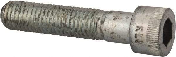 Made in USA - 5/8-11 UNC Hex Socket Drive, Socket Cap Screw - Alloy Steel, Zinc-Plated Finish, Partially Threaded, 3" Length Under Head - Apex Tool & Supply