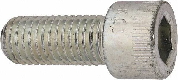 Made in USA - 5/8-11 UNC Hex Socket Drive, Socket Cap Screw - Alloy Steel, Zinc-Plated Finish, Fully Threaded, 1-1/2" Length Under Head - Apex Tool & Supply