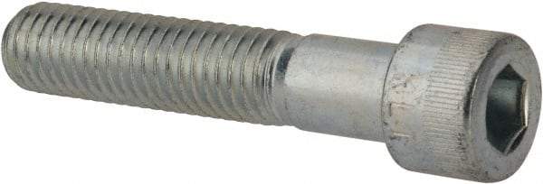 Made in USA - 1/2-13 UNC Hex Socket Drive, Socket Cap Screw - Alloy Steel, Zinc-Plated Finish, Partially Threaded, 2-1/2" Length Under Head - Apex Tool & Supply