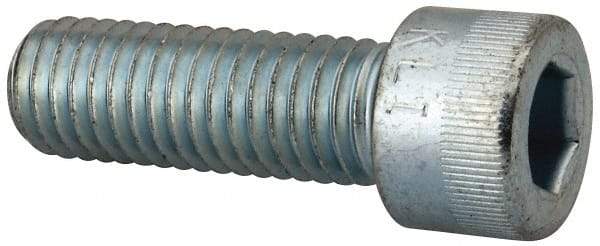 Made in USA - 1/2-13 UNC Hex Socket Drive, Socket Cap Screw - Alloy Steel, Zinc-Plated Finish, Fully Threaded, 1-1/2" Length Under Head - Apex Tool & Supply