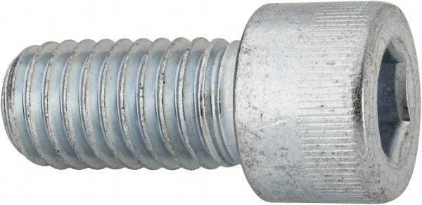 Made in USA - 1/2-13 UNC Hex Socket Drive, Socket Cap Screw - Alloy Steel, Zinc-Plated Finish, Fully Threaded, 1" Length Under Head - Apex Tool & Supply