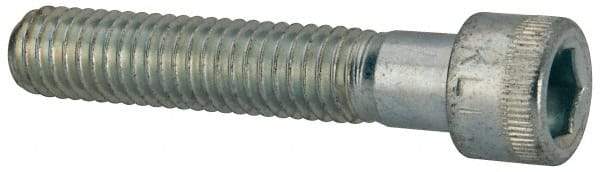 Made in USA - 3/8-16 UNC Hex Socket Drive, Socket Cap Screw - Alloy Steel, Zinc-Plated Finish, Partially Threaded, 2" Length Under Head - Apex Tool & Supply