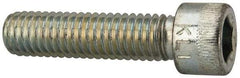 Made in USA - 3/8-16 UNC Hex Socket Drive, Socket Cap Screw - Alloy Steel, Zinc-Plated Finish, Fully Threaded, 1-1/2" Length Under Head - Apex Tool & Supply