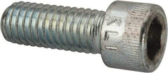 Made in USA - 3/8-16 UNC Hex Socket Drive, Socket Cap Screw - Alloy Steel, Zinc-Plated Finish, Fully Threaded, 1" Length Under Head - Apex Tool & Supply