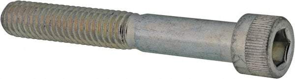 Made in USA - 5/16-18 UNC Hex Socket Drive, Socket Cap Screw - Alloy Steel, Zinc-Plated Finish, Partially Threaded, 2-1/4" Length Under Head - Apex Tool & Supply