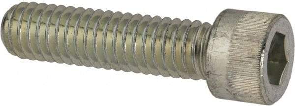Made in USA - 5/16-18 UNC Hex Socket Drive, Socket Cap Screw - Alloy Steel, Zinc-Plated Finish, Fully Threaded, 1-1/4" Length Under Head - Apex Tool & Supply