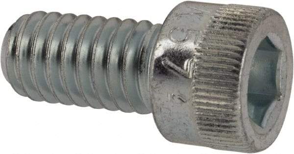 Made in USA - 5/16-18 UNC Hex Socket Drive, Socket Cap Screw - Alloy Steel, Zinc-Plated Finish, Fully Threaded, 5/8" Length Under Head - Apex Tool & Supply