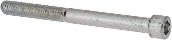 Made in USA - 5/16-18 UNC Hex Socket Drive, Socket Cap Screw - Alloy Steel, Zinc-Plated Finish, Partially Threaded, 3-1/2" Length Under Head - Apex Tool & Supply