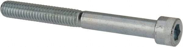 Made in USA - 5/16-18 UNC Hex Socket Drive, Socket Cap Screw - Alloy Steel, Zinc-Plated Finish, Partially Threaded, 3" Length Under Head - Apex Tool & Supply