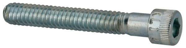 Made in USA - 1/4-20 UNC Hex Socket Drive, Socket Cap Screw - Alloy Steel, Zinc-Plated Finish, Partially Threaded, 1-3/4" Length Under Head - Apex Tool & Supply