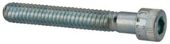 Made in USA - 1/4-20 UNC Hex Socket Drive, Socket Cap Screw - Alloy Steel, Zinc-Plated Finish, Partially Threaded, 1-3/4" Length Under Head - Apex Tool & Supply