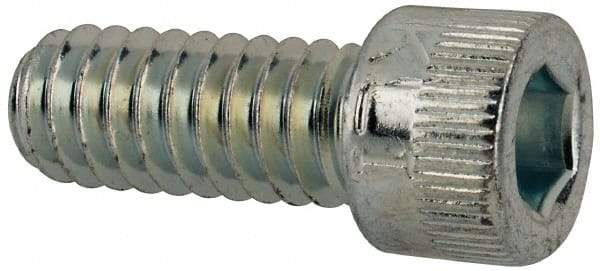 Made in USA - 1/4-20 UNC Hex Socket Drive, Socket Cap Screw - Alloy Steel, Zinc-Plated Finish, Fully Threaded, 5/8" Length Under Head - Apex Tool & Supply