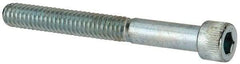 Made in USA - 1/4-20 UNC Hex Socket Drive, Socket Cap Screw - Alloy Steel, Zinc-Plated Finish, Partially Threaded, 2-1/4" Length Under Head - Apex Tool & Supply