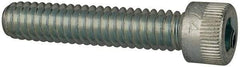 Made in USA - 1/4-20 UNC Hex Socket Drive, Socket Cap Screw - Alloy Steel, Zinc-Plated Finish, Fully Threaded, 1-1/4" Length Under Head - Apex Tool & Supply