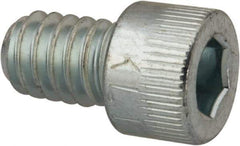 Made in USA - 1/4-20 UNC Hex Socket Drive, Socket Cap Screw - Alloy Steel, Zinc-Plated Finish, Fully Threaded, 3/8" Length Under Head - Apex Tool & Supply