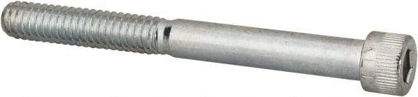 Made in USA - 1/4-20 UNC Hex Socket Drive, Socket Cap Screw - Alloy Steel, Zinc-Plated Finish, Partially Threaded, 2-1/2" Length Under Head - Apex Tool & Supply