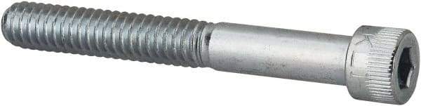 Made in USA - 1/4-20 UNC Hex Socket Drive, Socket Cap Screw - Alloy Steel, Zinc-Plated Finish, Partially Threaded, 2" Length Under Head - Apex Tool & Supply