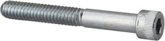 Made in USA - 1/4-20 UNC Hex Socket Drive, Socket Cap Screw - Alloy Steel, Zinc-Plated Finish, Partially Threaded, 2" Length Under Head - Apex Tool & Supply