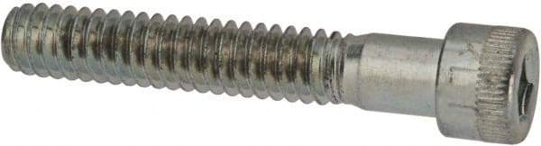 Made in USA - 1/4-20 UNC Hex Socket Drive, Socket Cap Screw - Alloy Steel, Zinc-Plated Finish, Partially Threaded, 1-1/2" Length Under Head - Apex Tool & Supply