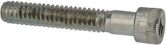 Made in USA - 1/4-20 UNC Hex Socket Drive, Socket Cap Screw - Alloy Steel, Zinc-Plated Finish, Partially Threaded, 1-1/2" Length Under Head - Apex Tool & Supply