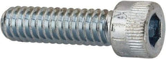 Made in USA - 1/4-20 UNC Hex Socket Drive, Socket Cap Screw - Alloy Steel, Zinc-Plated Finish, Fully Threaded, 7/8" Length Under Head - Apex Tool & Supply