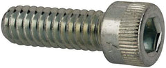 Made in USA - 1/4-20 UNC Hex Socket Drive, Socket Cap Screw - Alloy Steel, Zinc-Plated Finish, Fully Threaded, 3/4" Length Under Head - Apex Tool & Supply