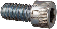 Made in USA - 1/4-20 UNC Hex Socket Drive, Socket Cap Screw - Alloy Steel, Zinc-Plated Finish, Fully Threaded, 1/2" Length Under Head - Apex Tool & Supply