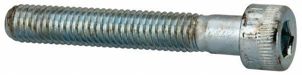 Made in USA - #10-32 UNF Hex Socket Drive, Socket Cap Screw - Alloy Steel, Zinc-Plated Finish, Partially Threaded, 1-1/4" Length Under Head - Apex Tool & Supply