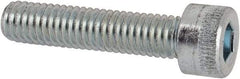 Made in USA - #10-32 UNF Hex Socket Drive, Socket Cap Screw - Alloy Steel, Zinc-Plated Finish, Fully Threaded, 7/8" Length Under Head - Apex Tool & Supply