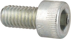Made in USA - #10-32 UNF Hex Socket Drive, Socket Cap Screw - Alloy Steel, Zinc-Plated Finish, Fully Threaded, 3/8" Length Under Head - Apex Tool & Supply