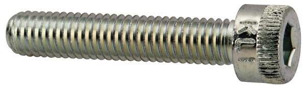 Made in USA - #10-32 UNF Hex Socket Drive, Socket Cap Screw - Alloy Steel, Zinc-Plated Finish, Fully Threaded, 1" Length Under Head - Apex Tool & Supply