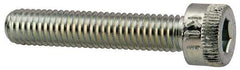 Made in USA - #10-32 UNF Hex Socket Drive, Socket Cap Screw - Alloy Steel, Zinc-Plated Finish, Fully Threaded, 1" Length Under Head - Apex Tool & Supply