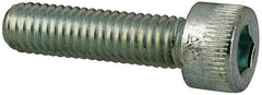 Made in USA - #10-32 UNF Hex Socket Drive, Socket Cap Screw - Alloy Steel, Zinc-Plated Finish, Fully Threaded, 3/4" Length Under Head - Apex Tool & Supply