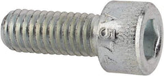 Made in USA - #10-32 UNF Hex Socket Drive, Socket Cap Screw - Alloy Steel, Zinc-Plated Finish, Fully Threaded, 1/2" Length Under Head - Apex Tool & Supply
