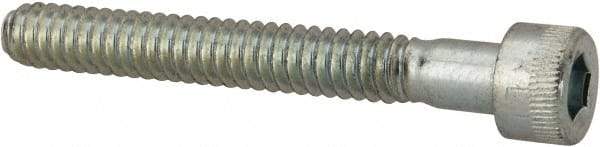 Made in USA - #10-24 UNC Hex Socket Drive, Socket Cap Screw - Alloy Steel, Zinc-Plated Finish, Partially Threaded, 1-1/2" Length Under Head - Apex Tool & Supply