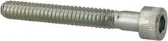 Made in USA - #10-24 UNC Hex Socket Drive, Socket Cap Screw - Alloy Steel, Zinc-Plated Finish, Partially Threaded, 1-1/2" Length Under Head - Apex Tool & Supply