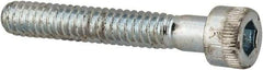 Made in USA - #10-24 UNC Hex Socket Drive, Socket Cap Screw - Alloy Steel, Zinc-Plated Finish, Partially Threaded, 1-1/4" Length Under Head - Apex Tool & Supply