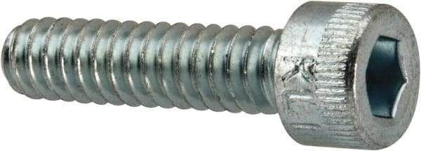 Made in USA - #10-24 UNC Hex Socket Drive, Socket Cap Screw - Alloy Steel, Zinc-Plated Finish, Fully Threaded, 3/4" Length Under Head - Apex Tool & Supply