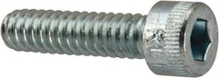 Made in USA - #10-24 UNC Hex Socket Drive, Socket Cap Screw - Alloy Steel, Zinc-Plated Finish, Fully Threaded, 3/4" Length Under Head - Apex Tool & Supply