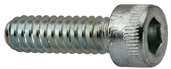 Made in USA - #10-24 UNC Hex Socket Drive, Socket Cap Screw - Alloy Steel, Zinc-Plated Finish, Fully Threaded, 5/8" Length Under Head - Apex Tool & Supply