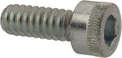 Made in USA - #10-24 UNC Hex Socket Drive, Socket Cap Screw - Alloy Steel, Zinc-Plated Finish, Fully Threaded, 1/2" Length Under Head - Apex Tool & Supply