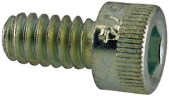 Made in USA - #10-24 UNC Hex Socket Drive, Socket Cap Screw - Alloy Steel, Zinc-Plated Finish, Fully Threaded, 3/8" Length Under Head - Apex Tool & Supply