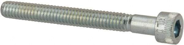 Made in USA - #8-32 UNC Hex Socket Drive, Socket Cap Screw - Alloy Steel, Zinc-Plated Finish, Partially Threaded, 1-1/2" Length Under Head - Apex Tool & Supply