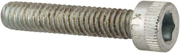 Made in USA - #8-32 UNC Hex Socket Drive, Socket Cap Screw - Alloy Steel, Zinc-Plated Finish, Fully Threaded, 7/8" Length Under Head - Apex Tool & Supply